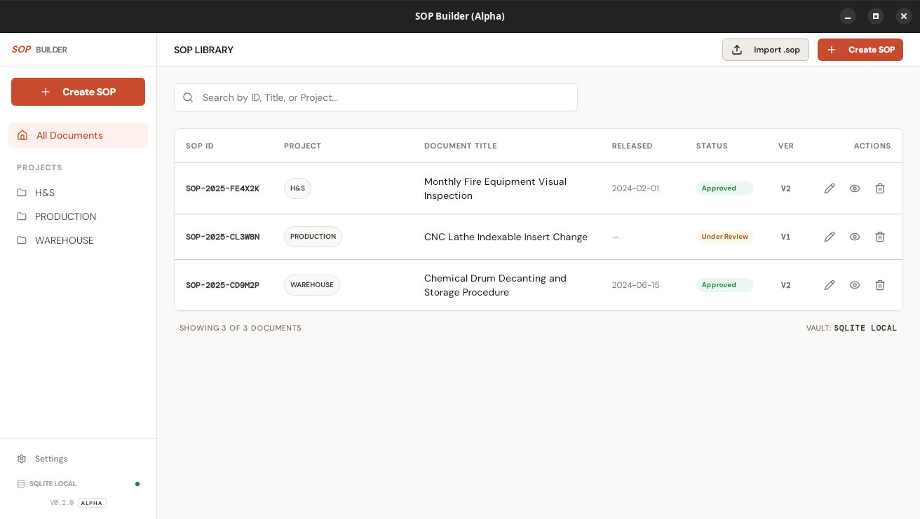 SOP Builder — SOP Library